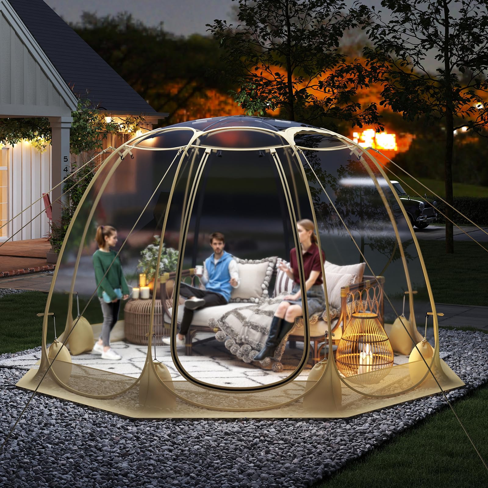 Tangkula bubble tent side-ventilated-windows improve interior airflow.