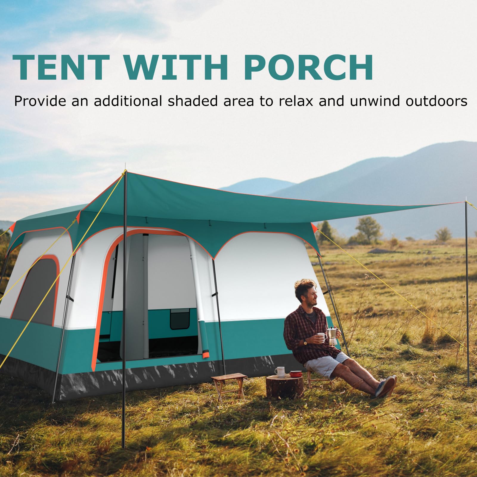 Tangkula cabin tent with two rooms for flexible sleep zones.