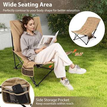 Tangkula chair supports up to 500 pounds for versatile outdoor use.