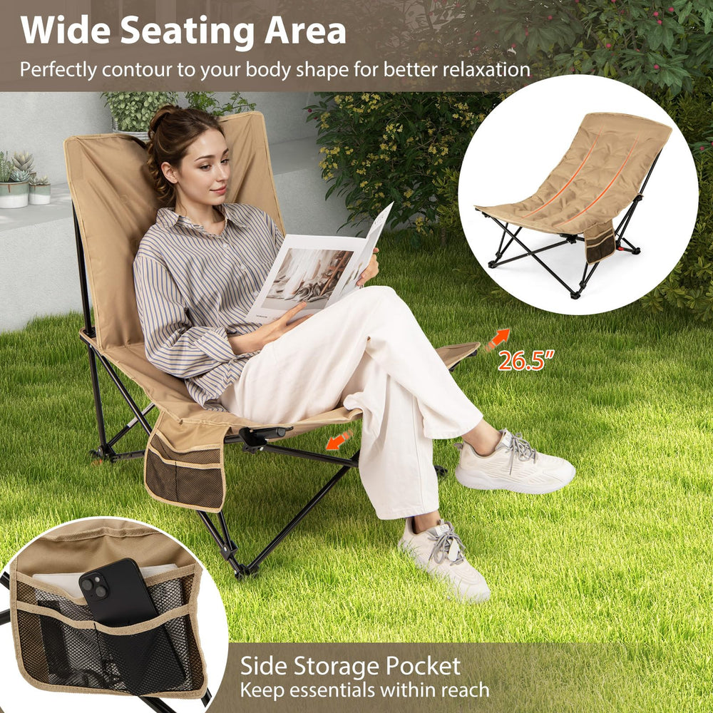 Tangkula chair supports up to 500 pounds for versatile outdoor use.