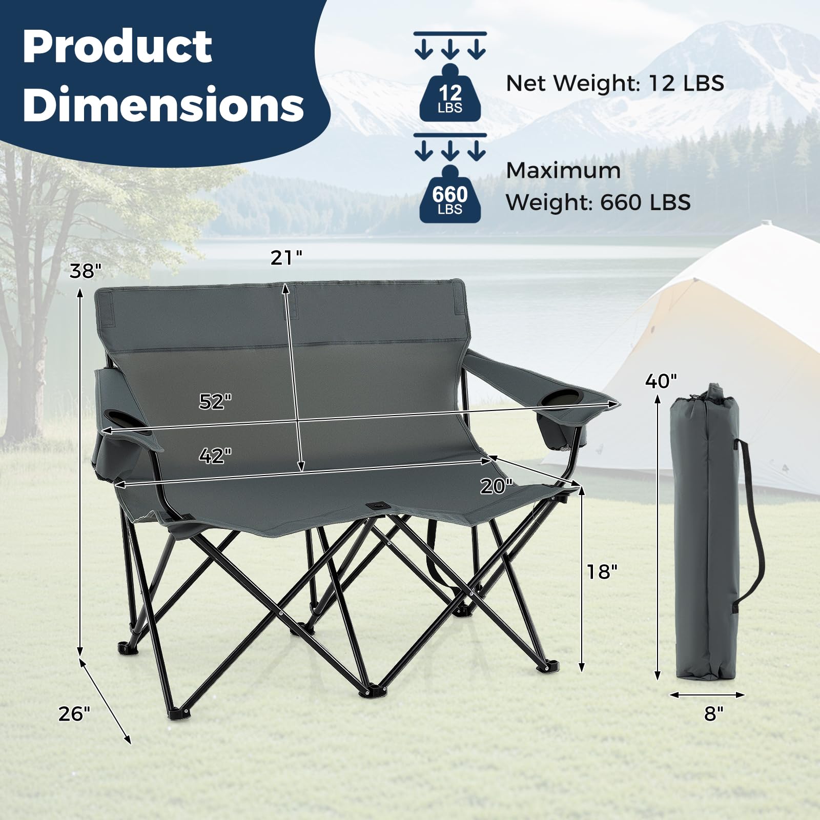 Tangkula X-shaped frame provides sturdy support on uneven terrain