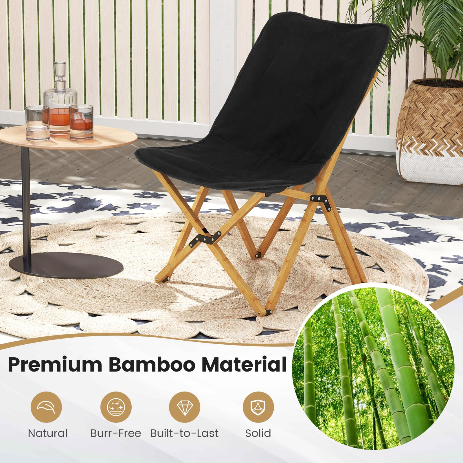 Tangkula chair back pocket provides handy storage for magazines or phones.