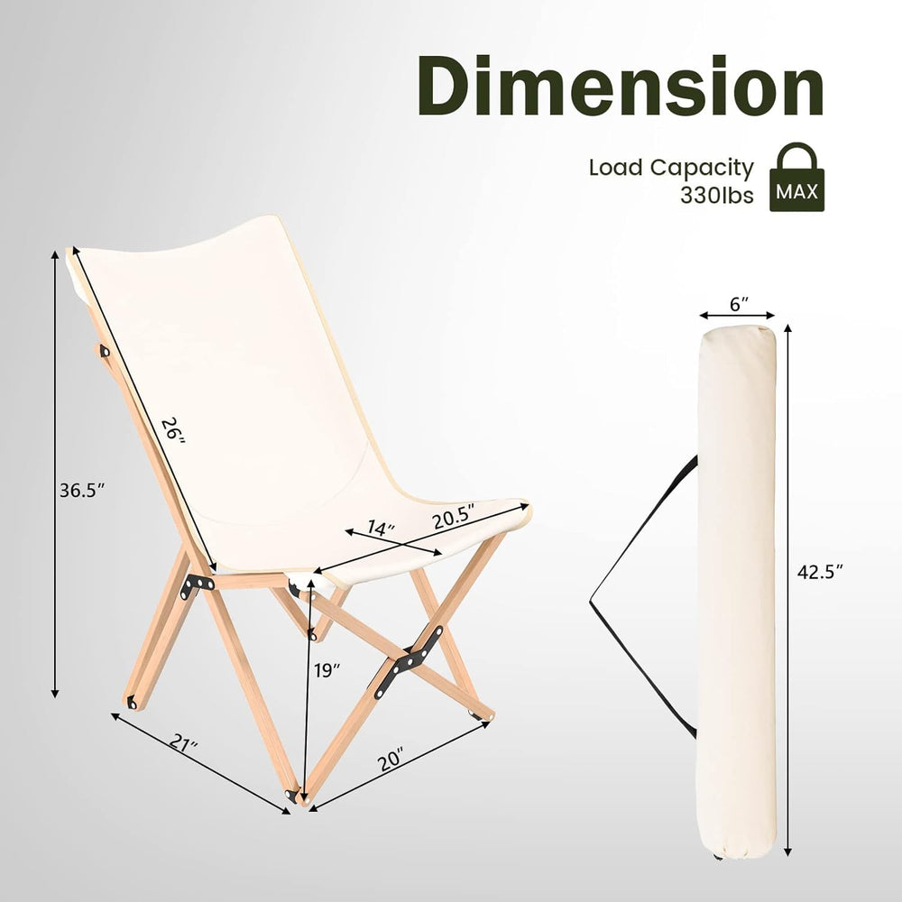 Tangkula canvas-seat chair remains breathable and quick-drying on sunny days.