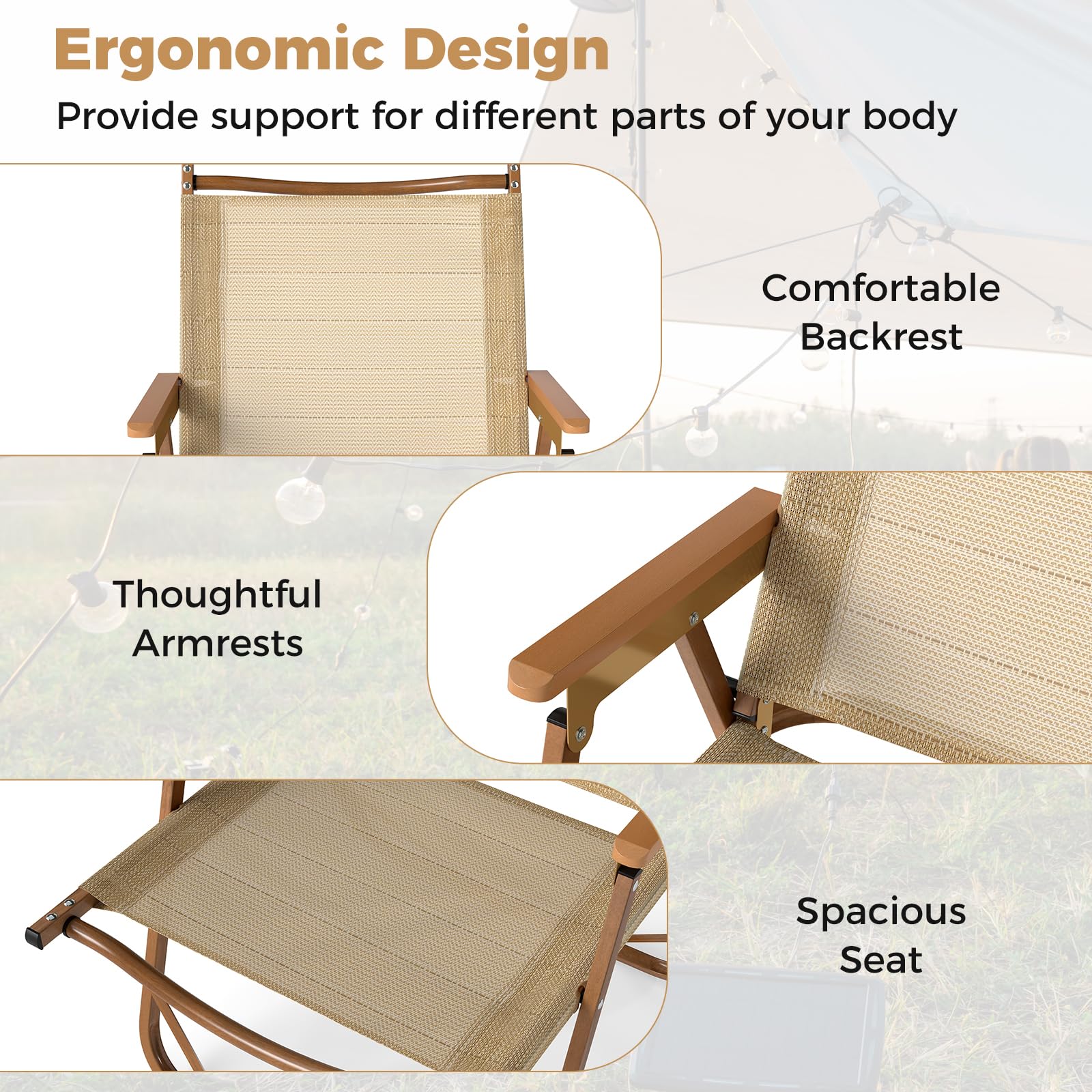 Tangkula spacious seat with 18x14 inch dimensions for comfort.