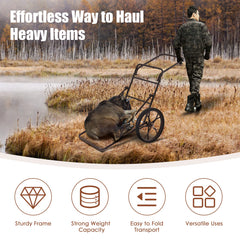 Tangkula deer cart wear-resistant rubber wheels for tough terrain.