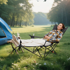 Tangkula detachable footrest demonstrates 2-in-1 versatility for lounging or upright seating.