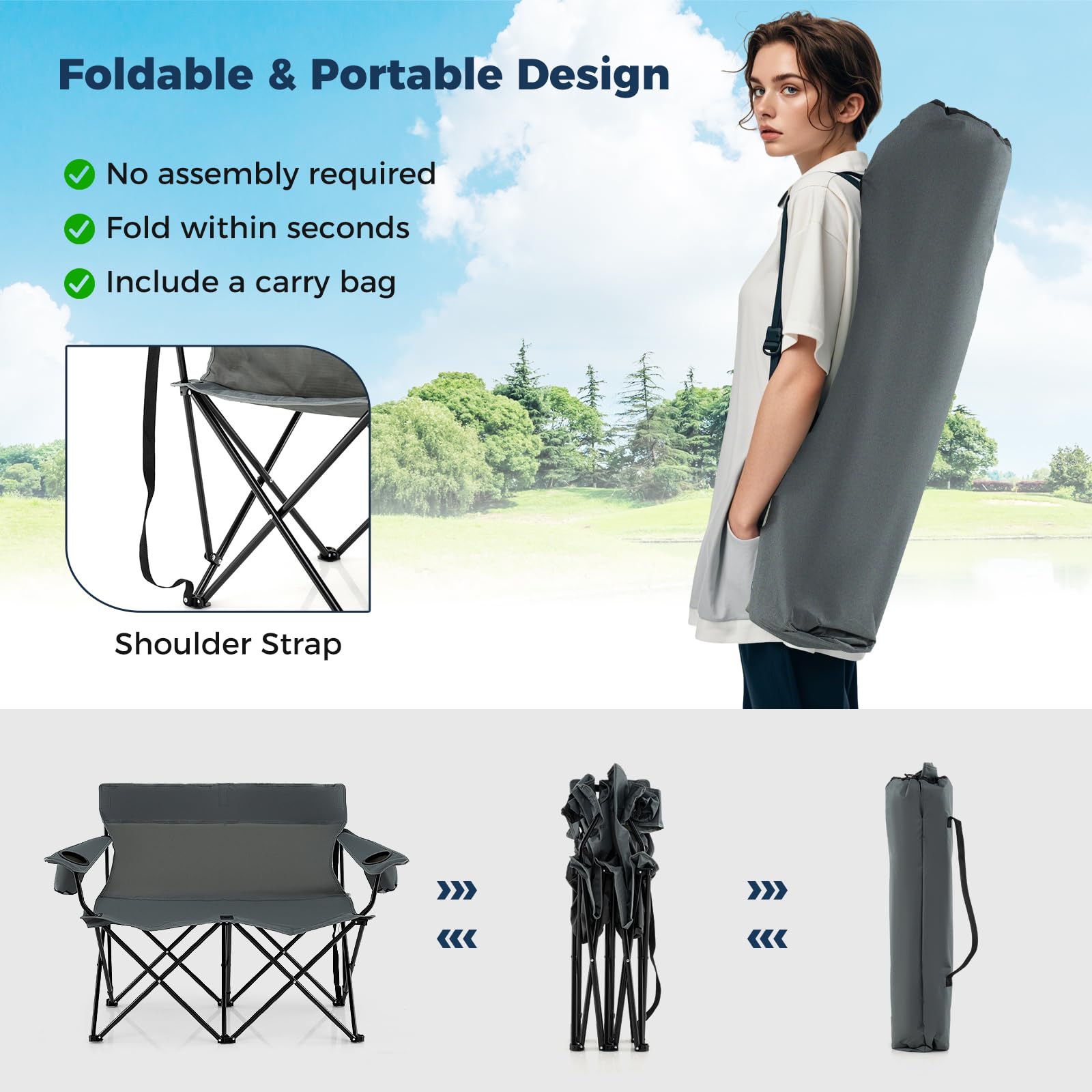 Tangkula dimensions 52x26x38 inches offer ample seating space