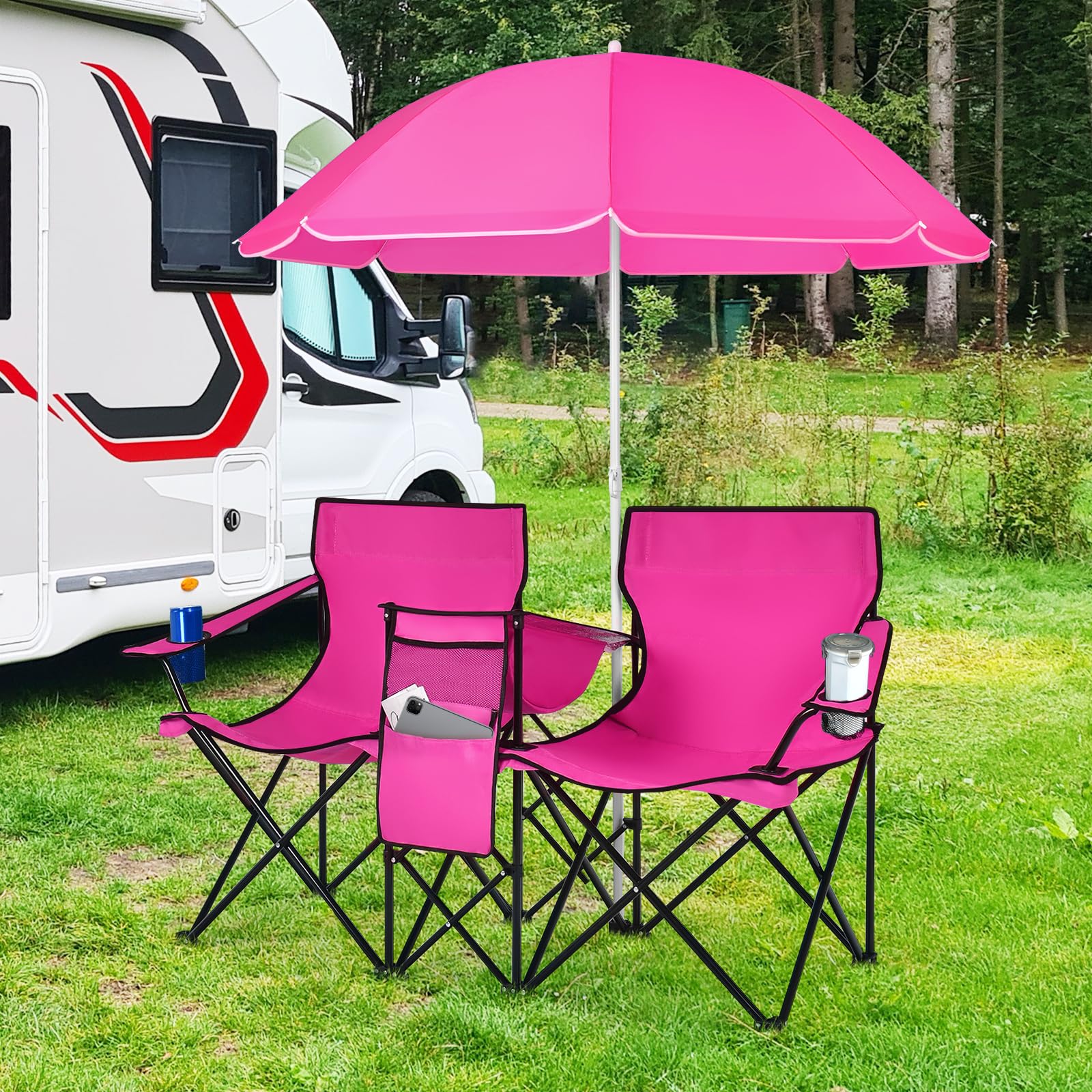 Tangkula chairs show cooler bag for convenient cold drinks outdoors
