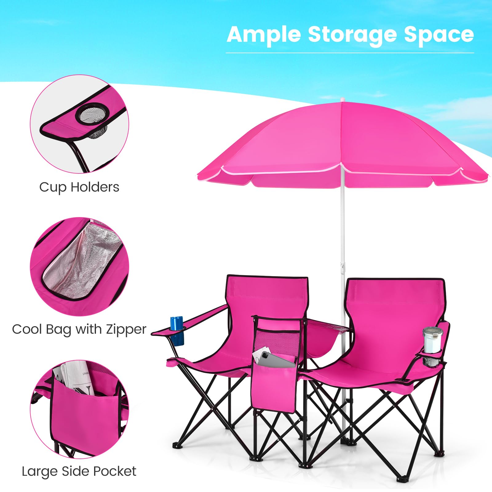 Sturdy metal frame supports up to 270 lbs in Tangkula seating
