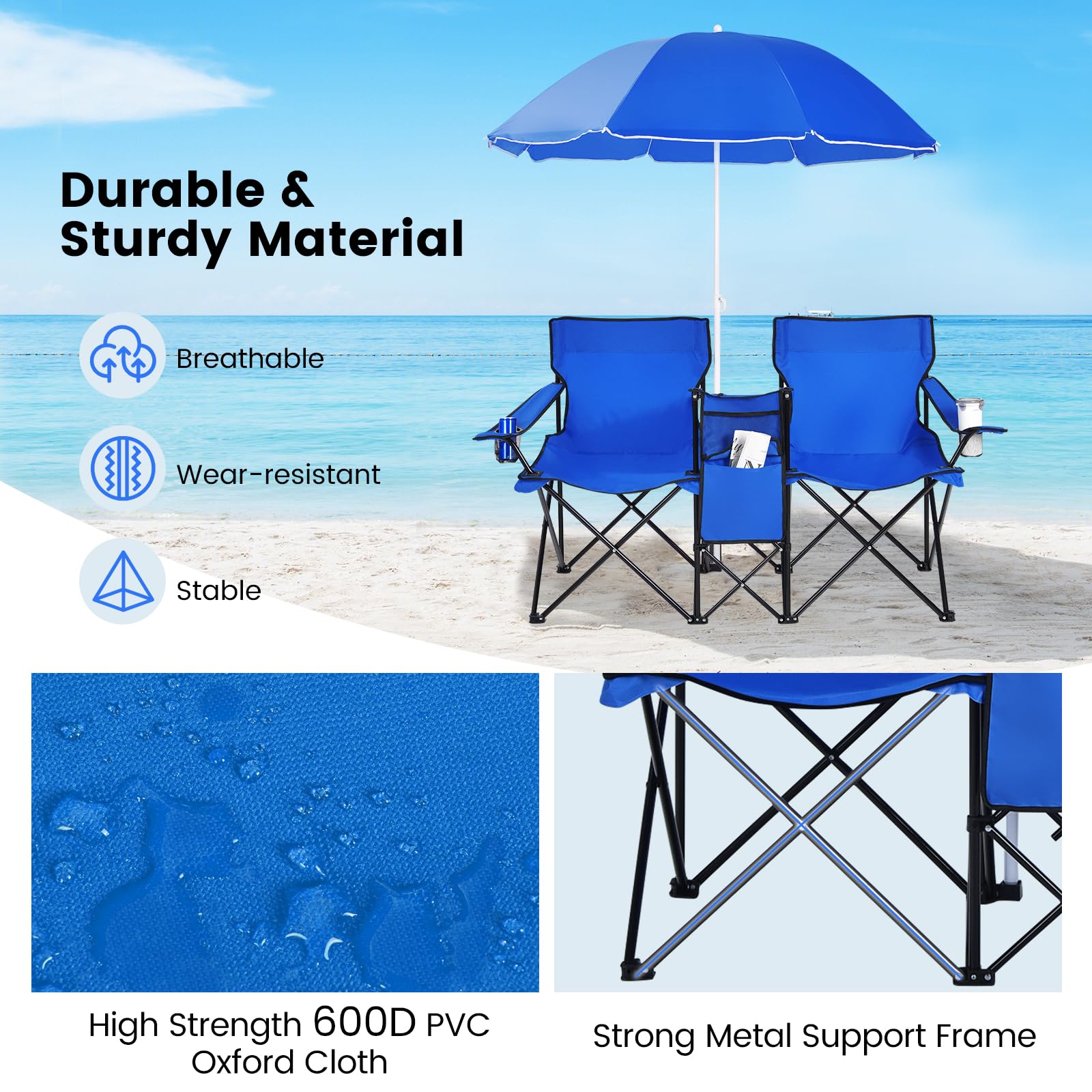 Storage pocket on Tangkula chairs for phones and magazines within reach