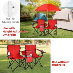 Tangkula double camping chairs storage pocket for phone and magazines