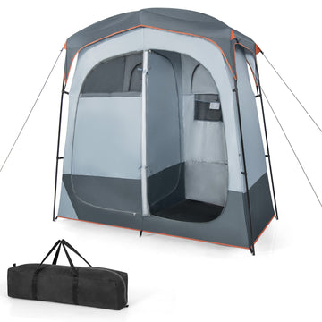 Tangkula double room shower tent exterior shows privacy on outdoor trips
