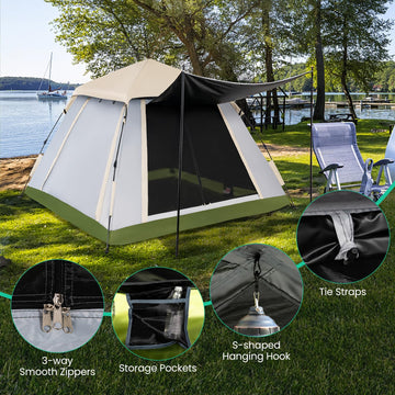 Durable 9.5mm fiberglass poles provide sturdy shelter