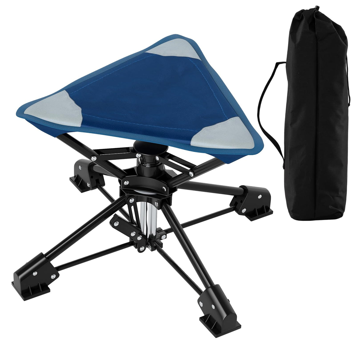 Tangkula foldable camping stool with 360-degree swivel for versatile outdoor seating.