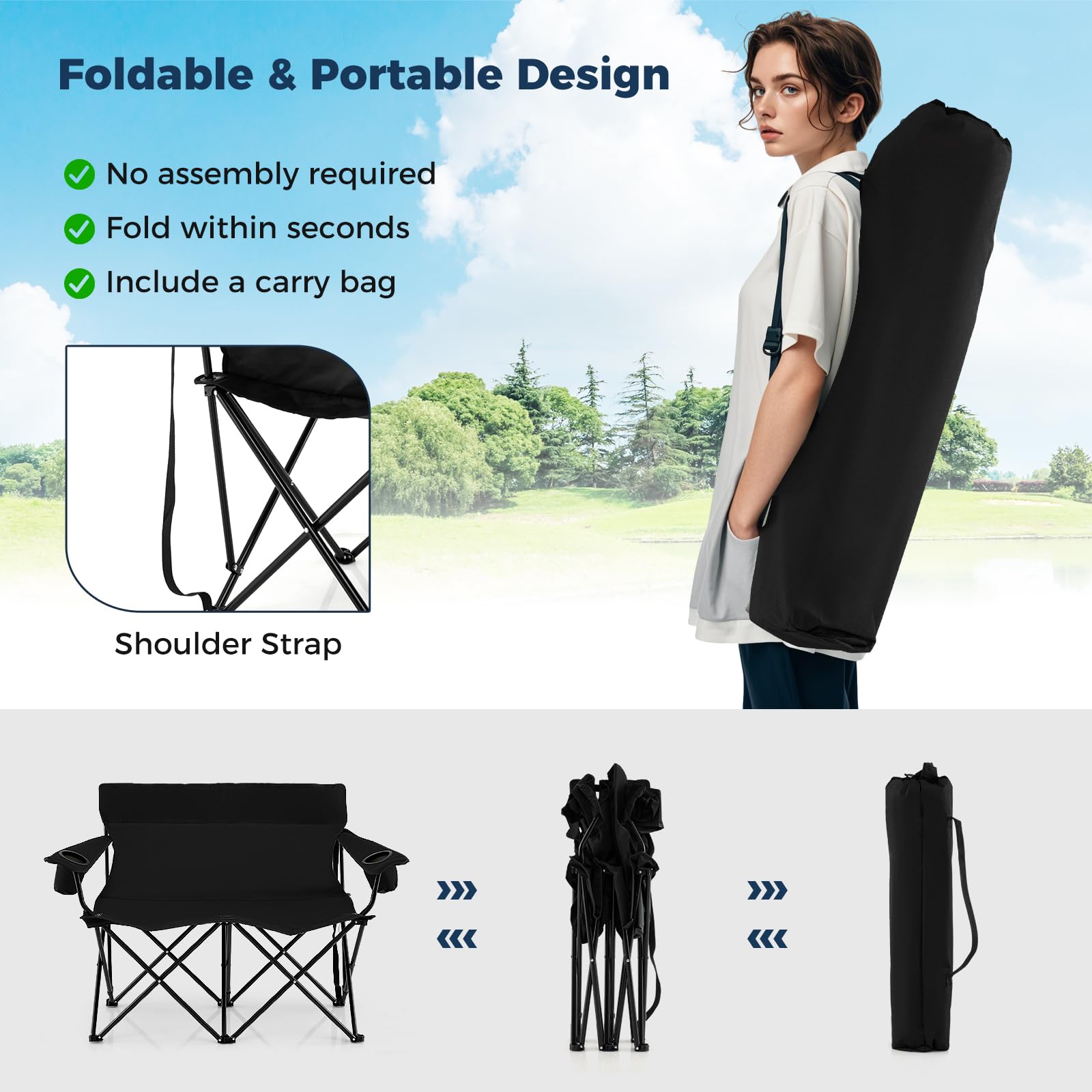 Tangkula foldable design with carry bag for easy transport.