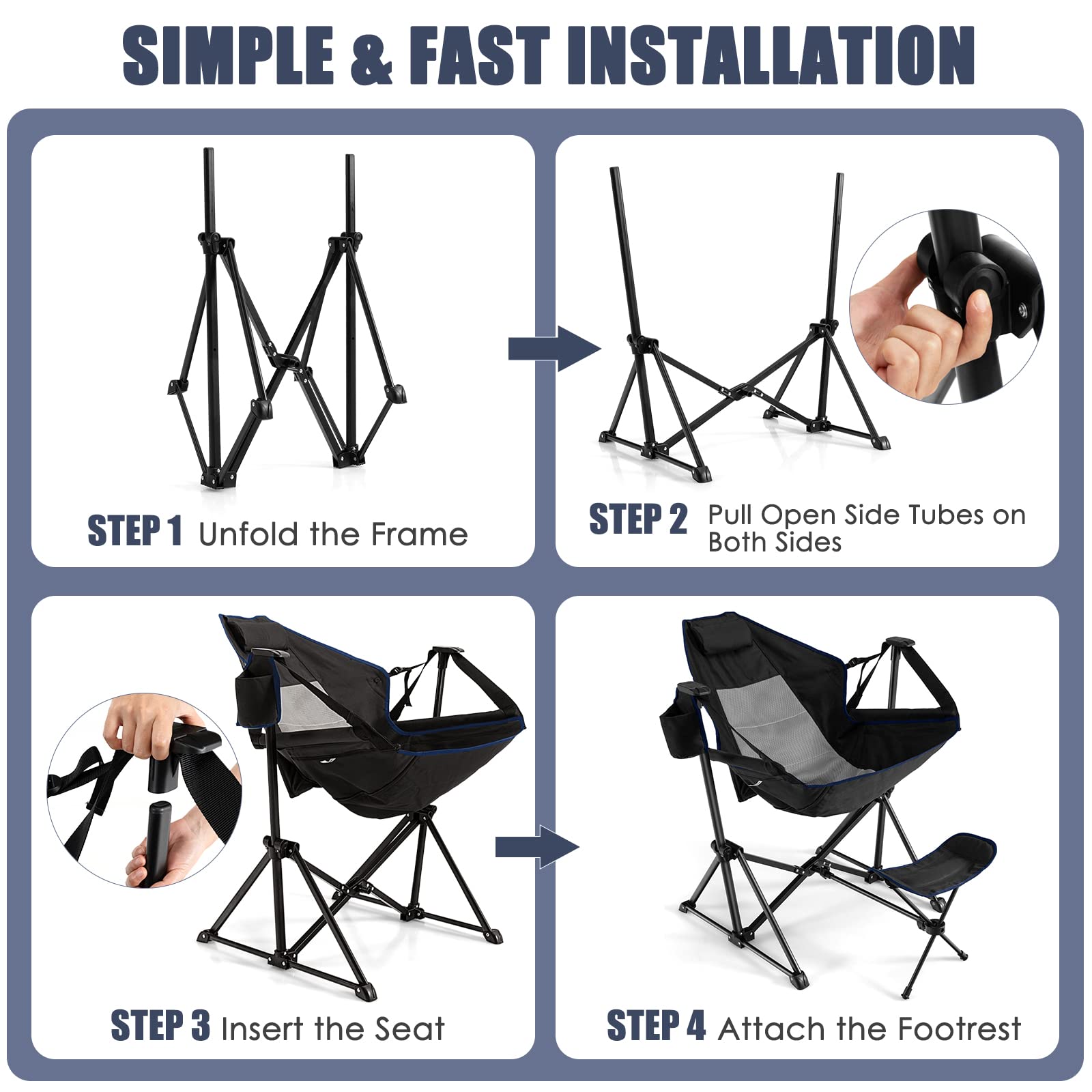 Tangkula hammock camping chair side cup holder for drinks