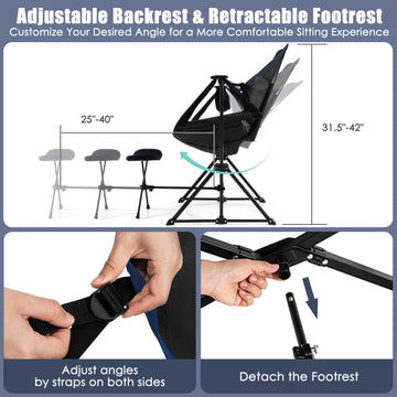 Tangkula hammock camping chair sturdy metal frame supports 330 lbs