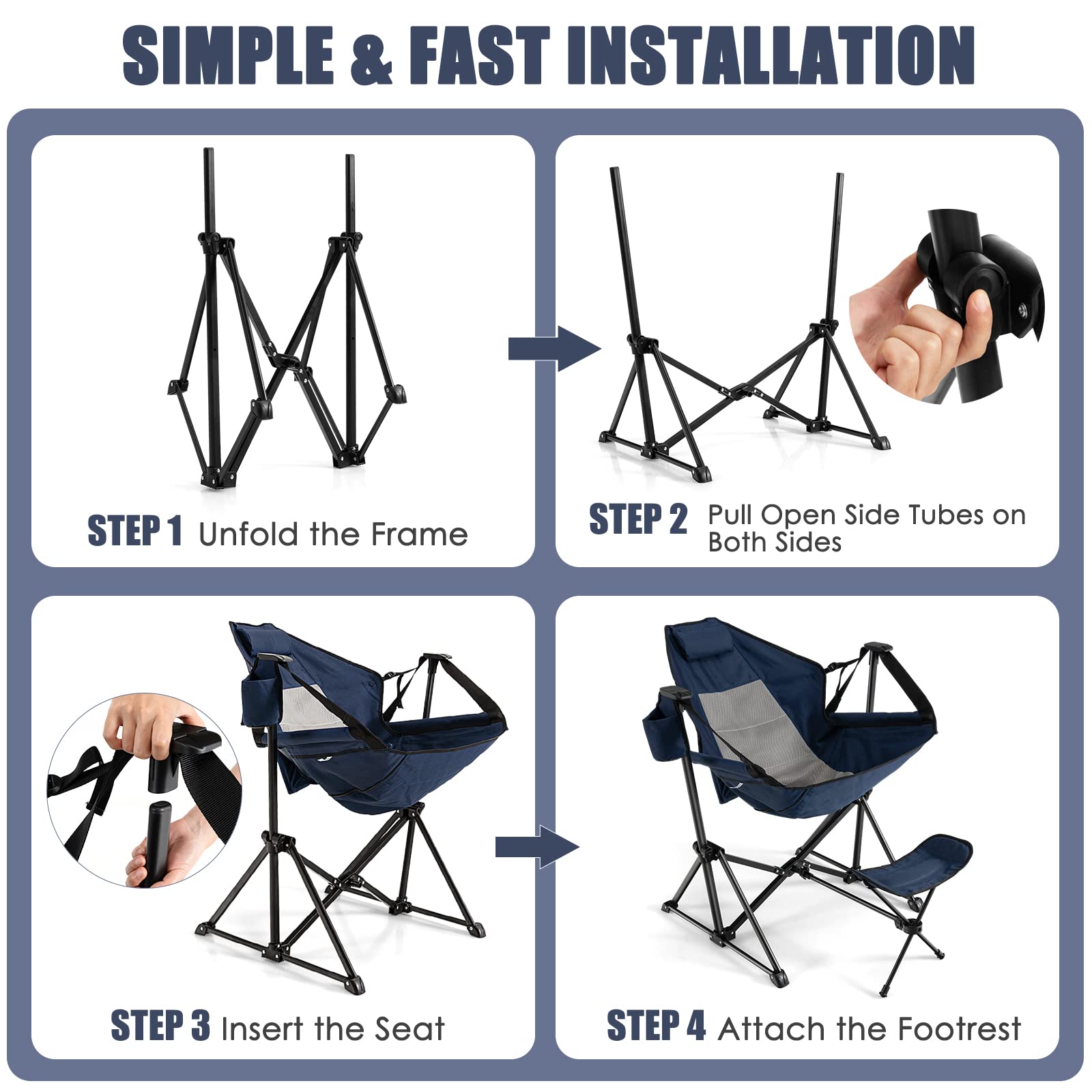 Tangkula breathable PVC fabric seat stays cool and comfortable.