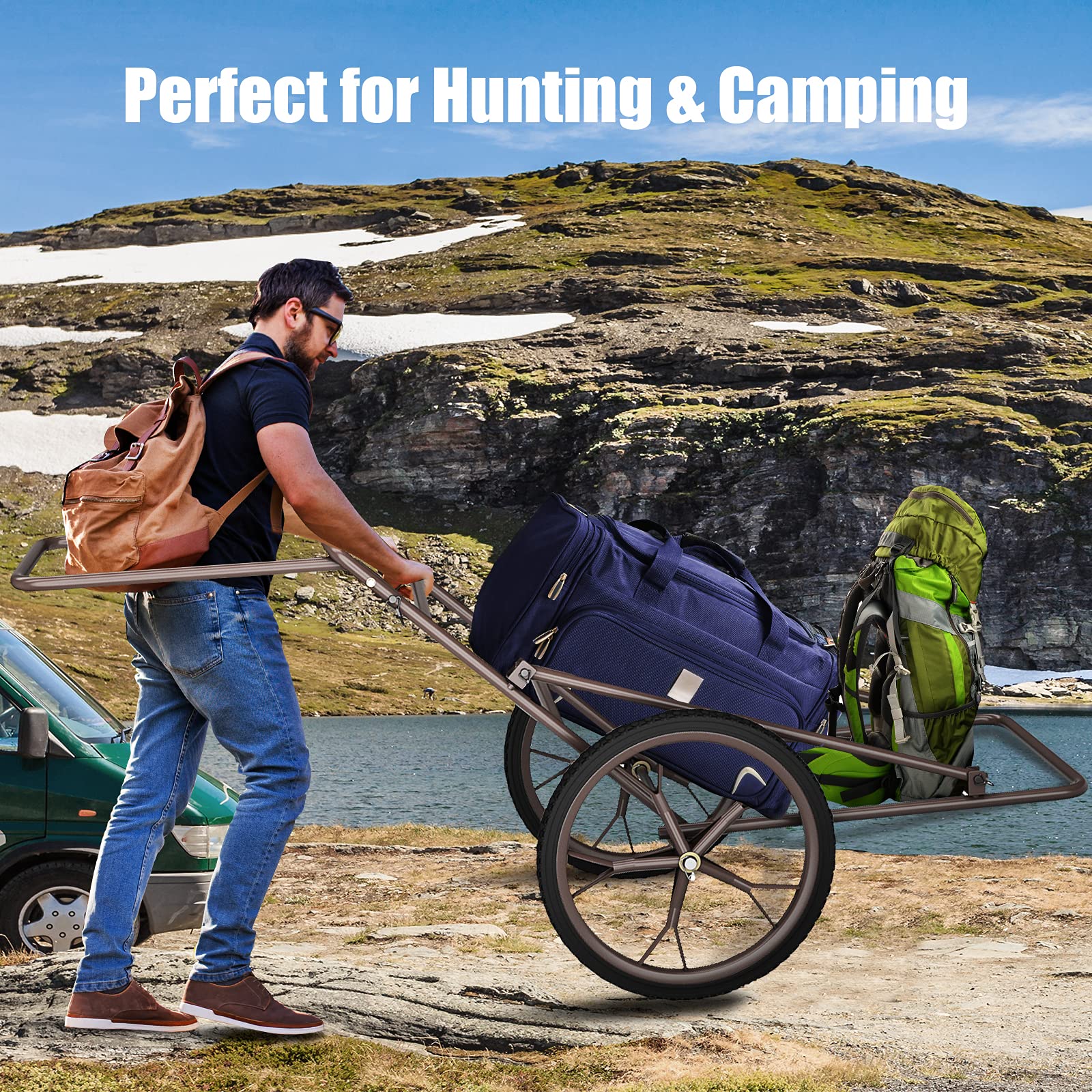 Tangkula hunting cart acts as a reliable gear hauler in the field.