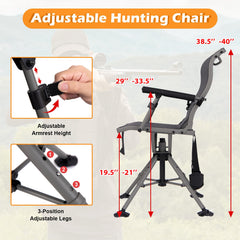 Tangkula hunting chair offers 360-degree swivel for versatile shooting angles.