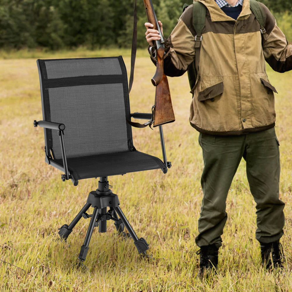Tangkula hunting chair with four adjustable legs for customizable height.