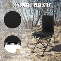 Tangkula hunting chair with adjustable swivel feet for uneven ground.