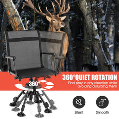 Tangkula hunting chair features ergonomic armrests and a supportive backrest.