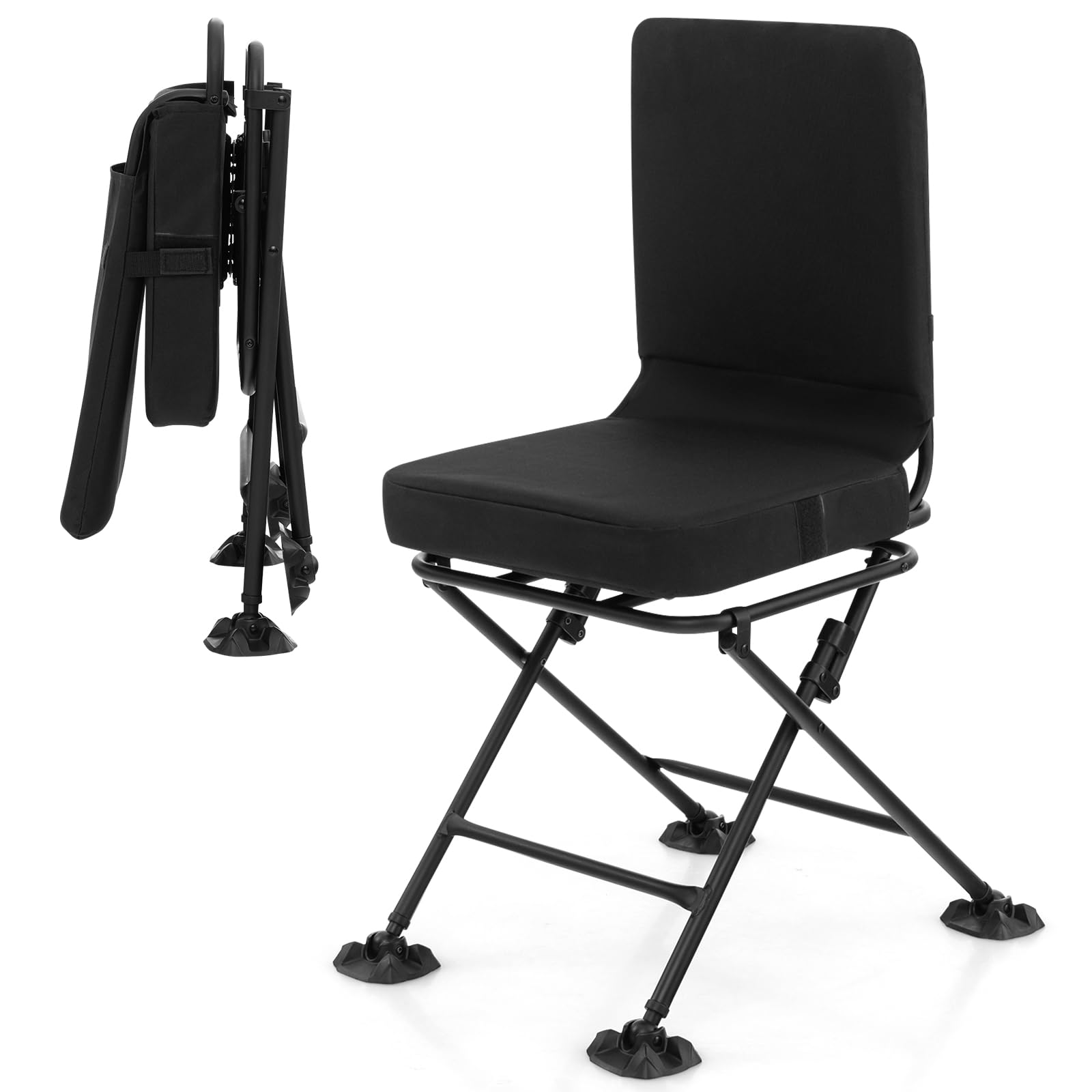 Tangkula hunting chair with camouflage pattern for stealthy positioning.