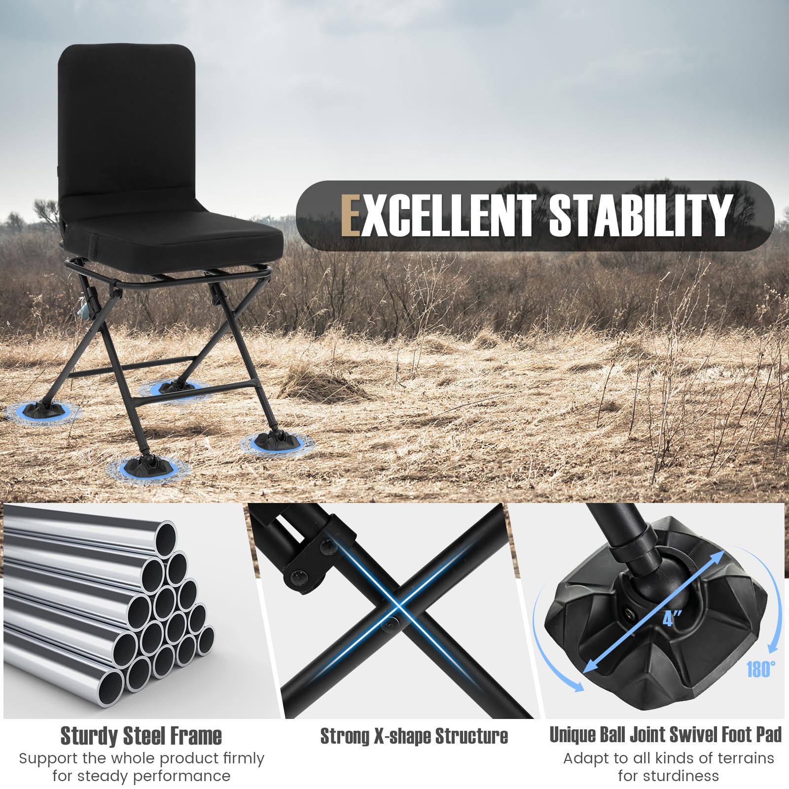 Tangkula quick-assembly design for fast setup in the outdoors.