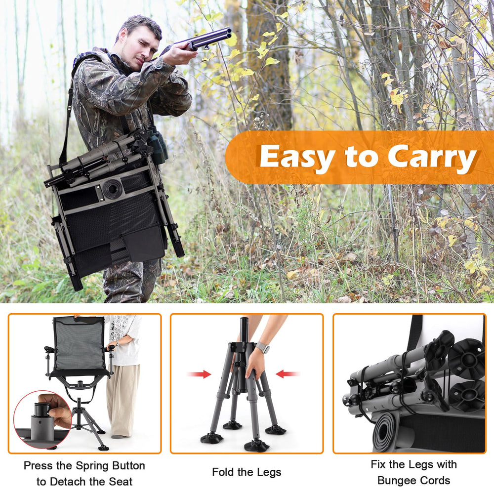 Tangkula hunting chair folds compactly for easy transport.