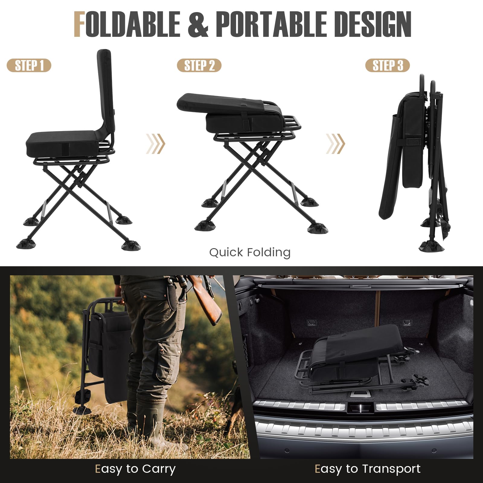 Tangkula folds to a compact size for easy transport.