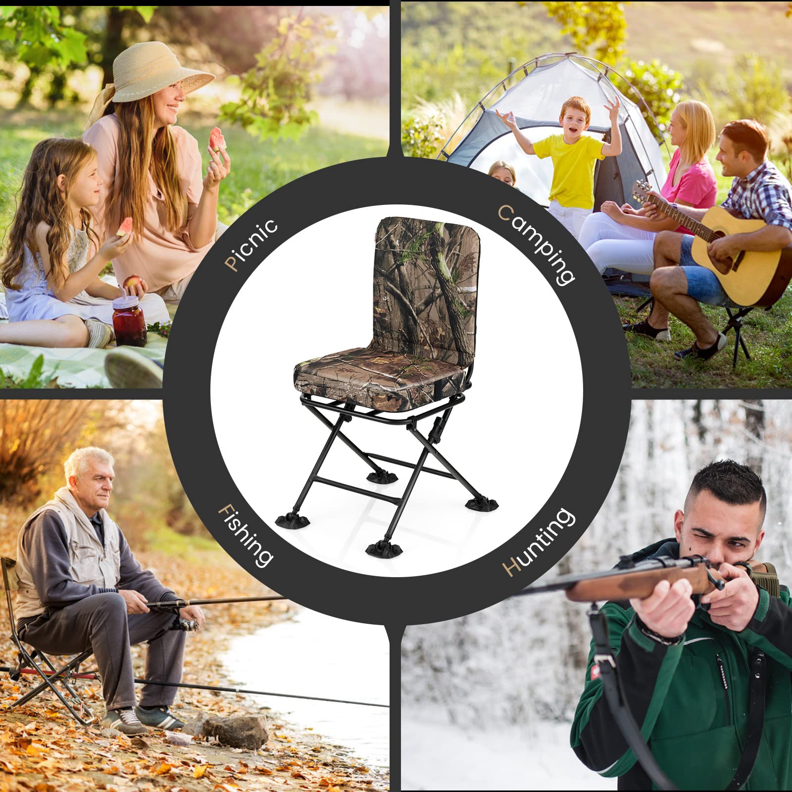 Tangkula multi-use chair suits hunting, fishing, camping and picnics