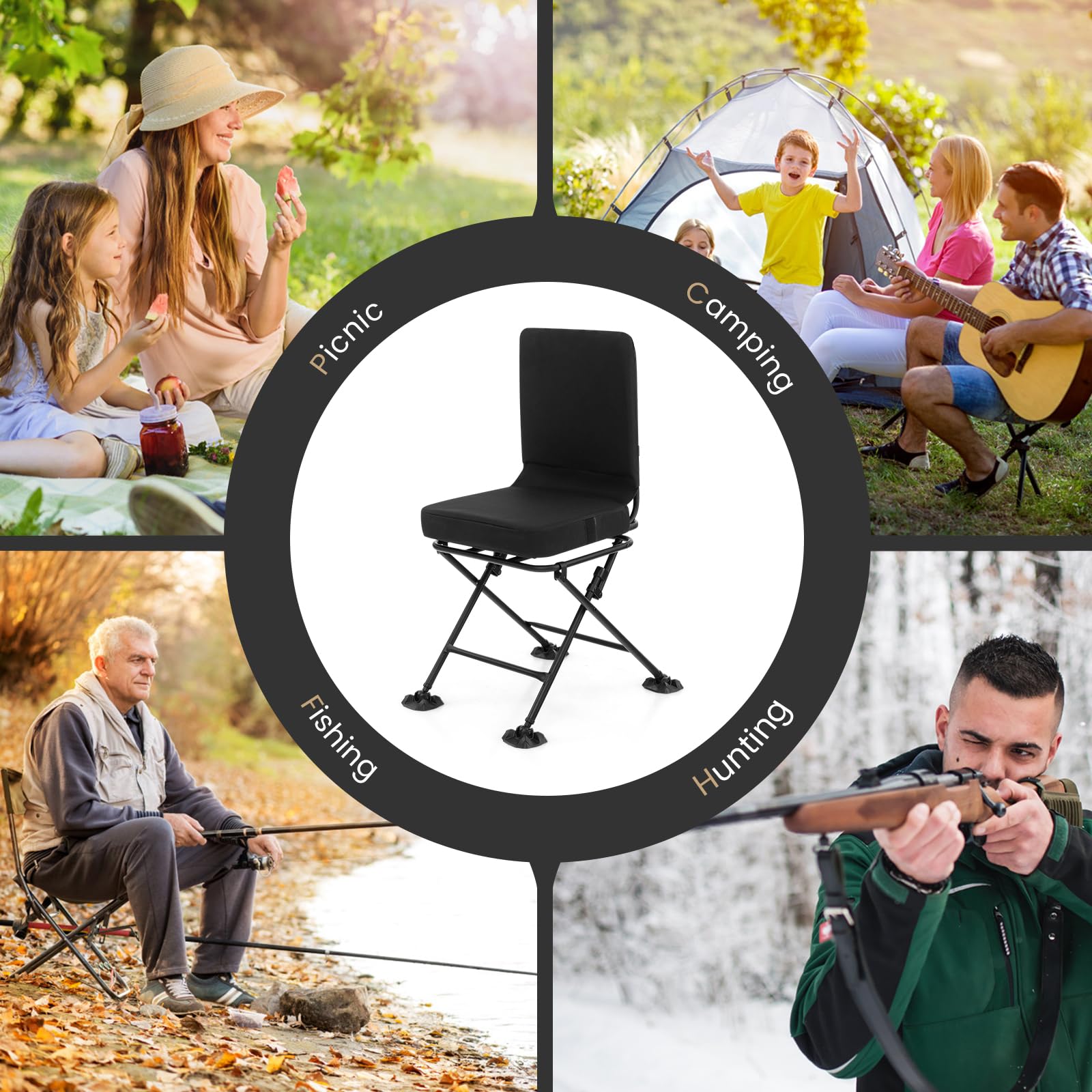 Tangkula portable chair ideal for fishing trips and picnics.