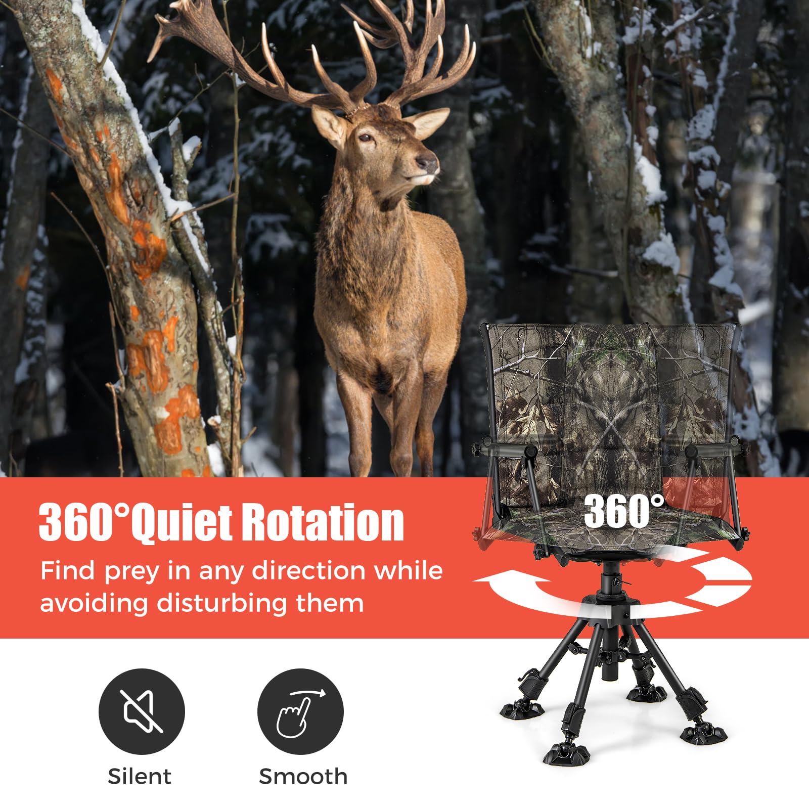 Tangkula Hunting Chair weighs 15 lbs for easy portability.