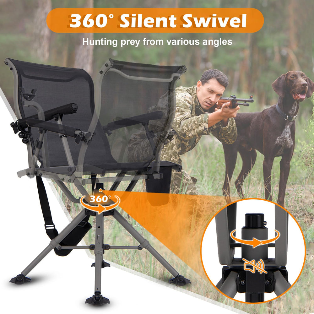 Tangkula hunting chair storage pocket keeps essentials handy.