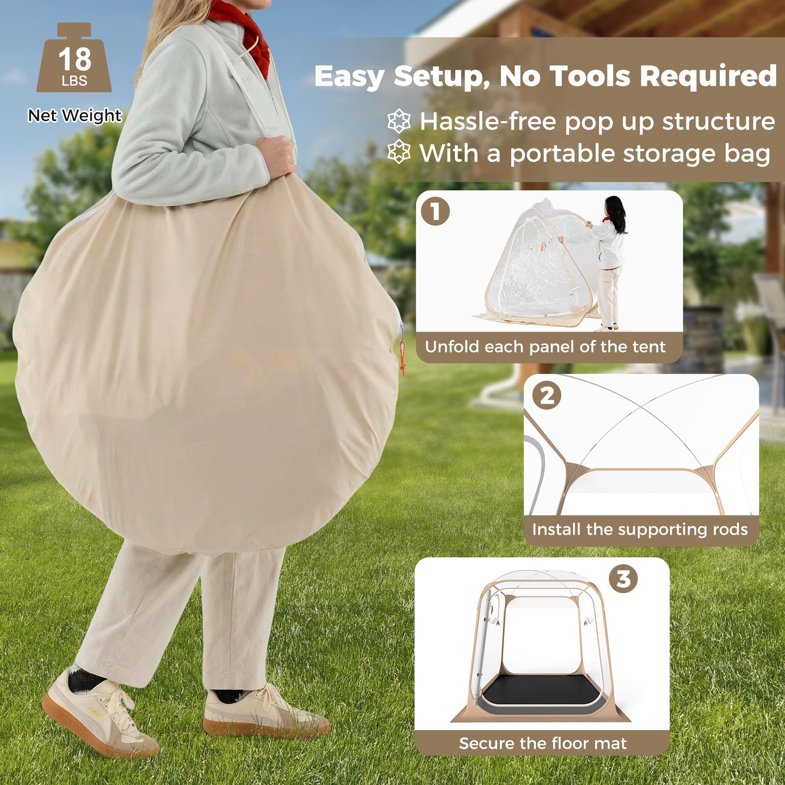 Tangkula large roll-up door provides easy entry and exit