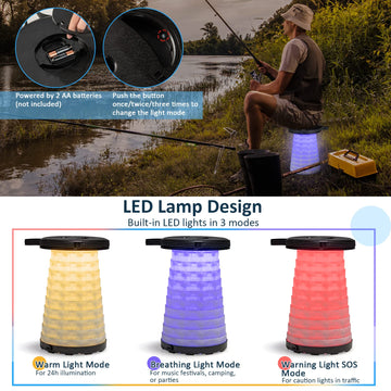 Tangkula LED stool breathing mode lighting for ambient outdoor gatherings.