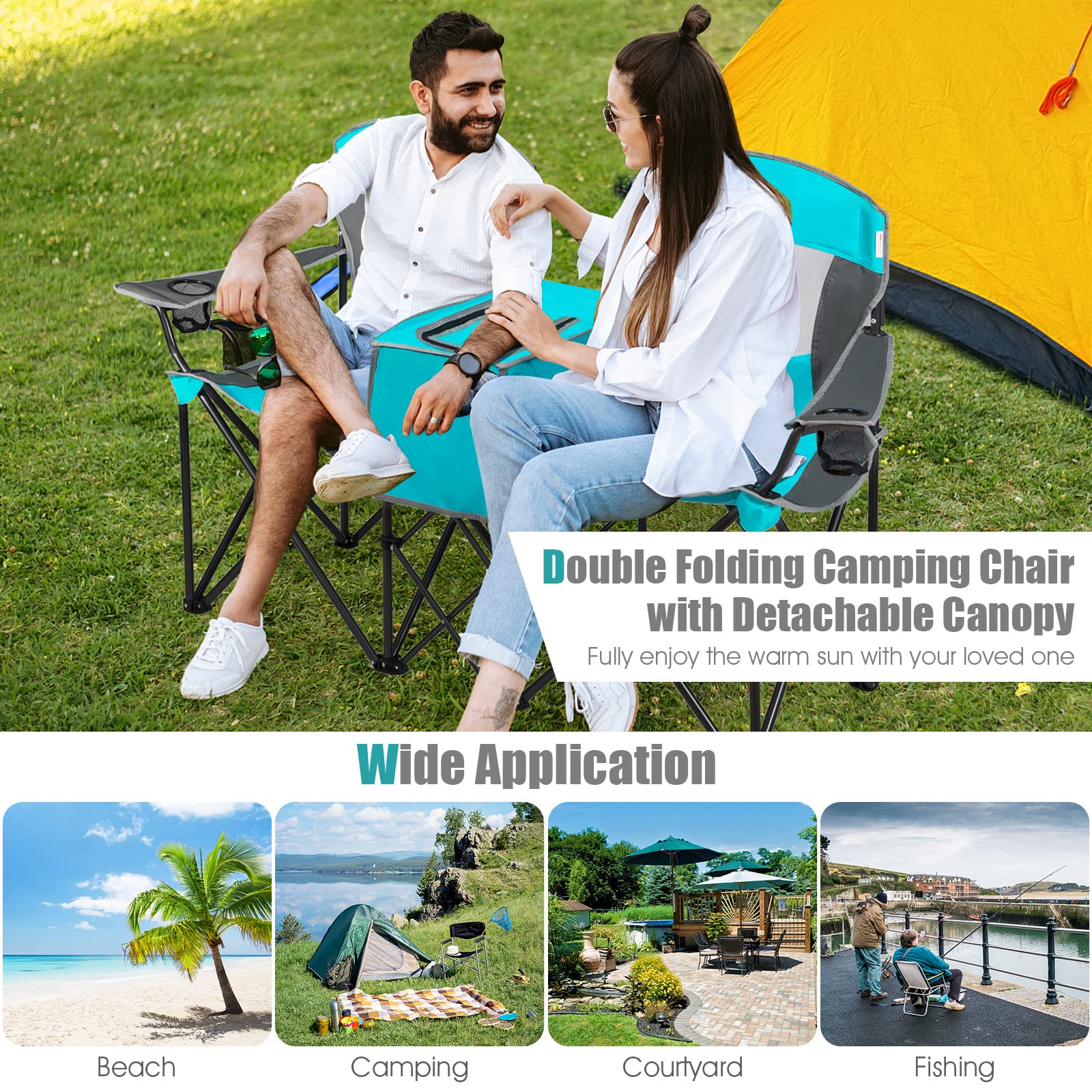 Navy color option of Tangkula loveseat for outdoor style