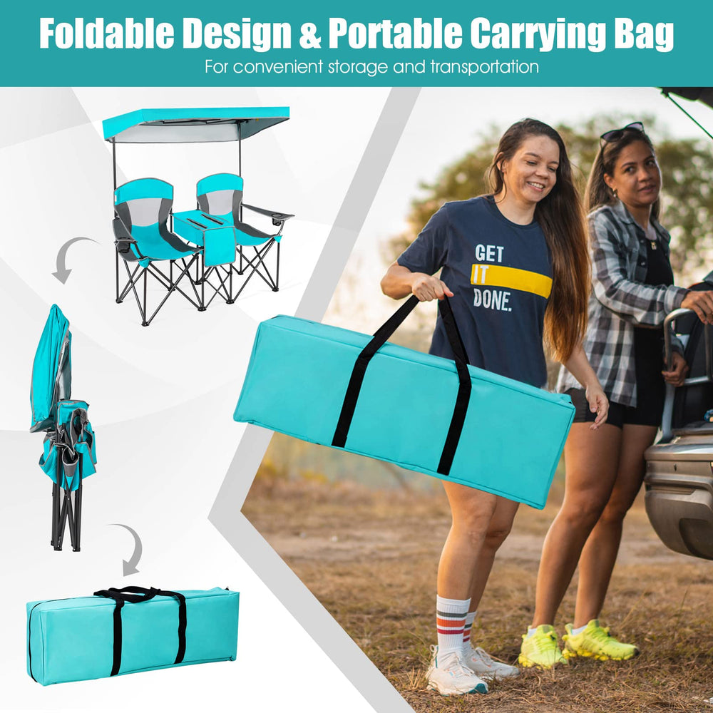 Sturdy steel frame of navy Tangkula loveseat for stability