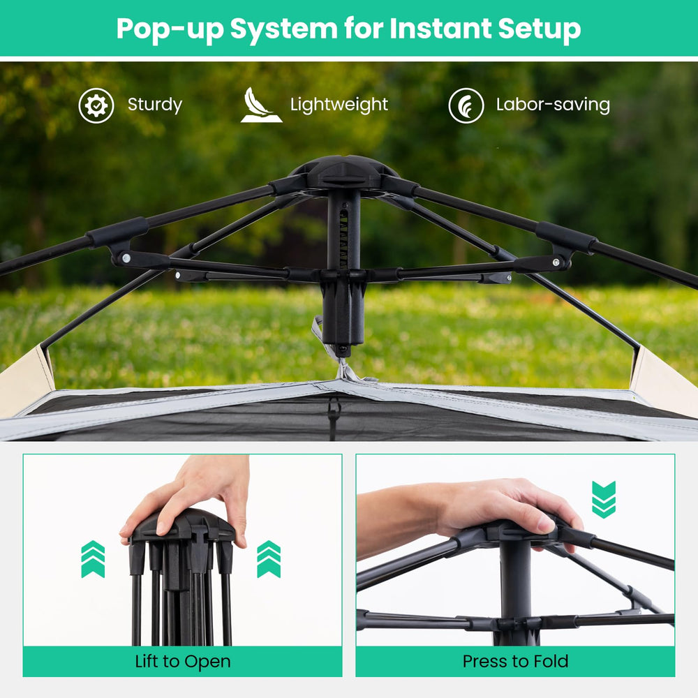 Mesh ceiling and windows for fresh air and clear views