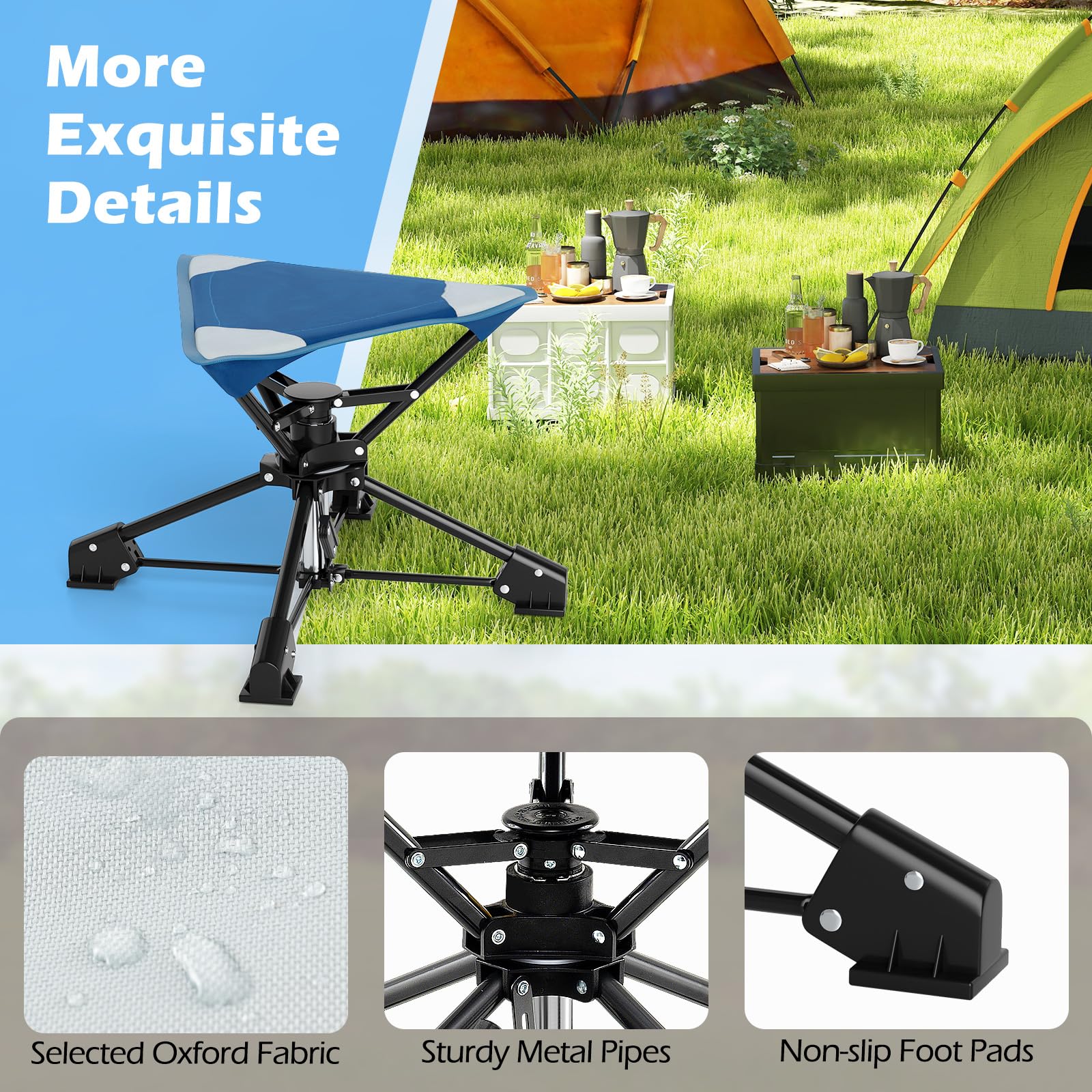 Tangkula blue and black model suitable for beach, camping, and hiking.