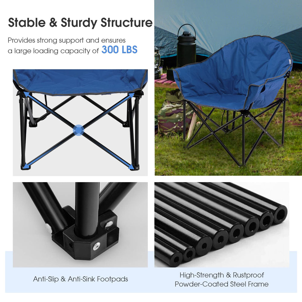 Tangkula blue armrests and padding enhance comfort outdoors