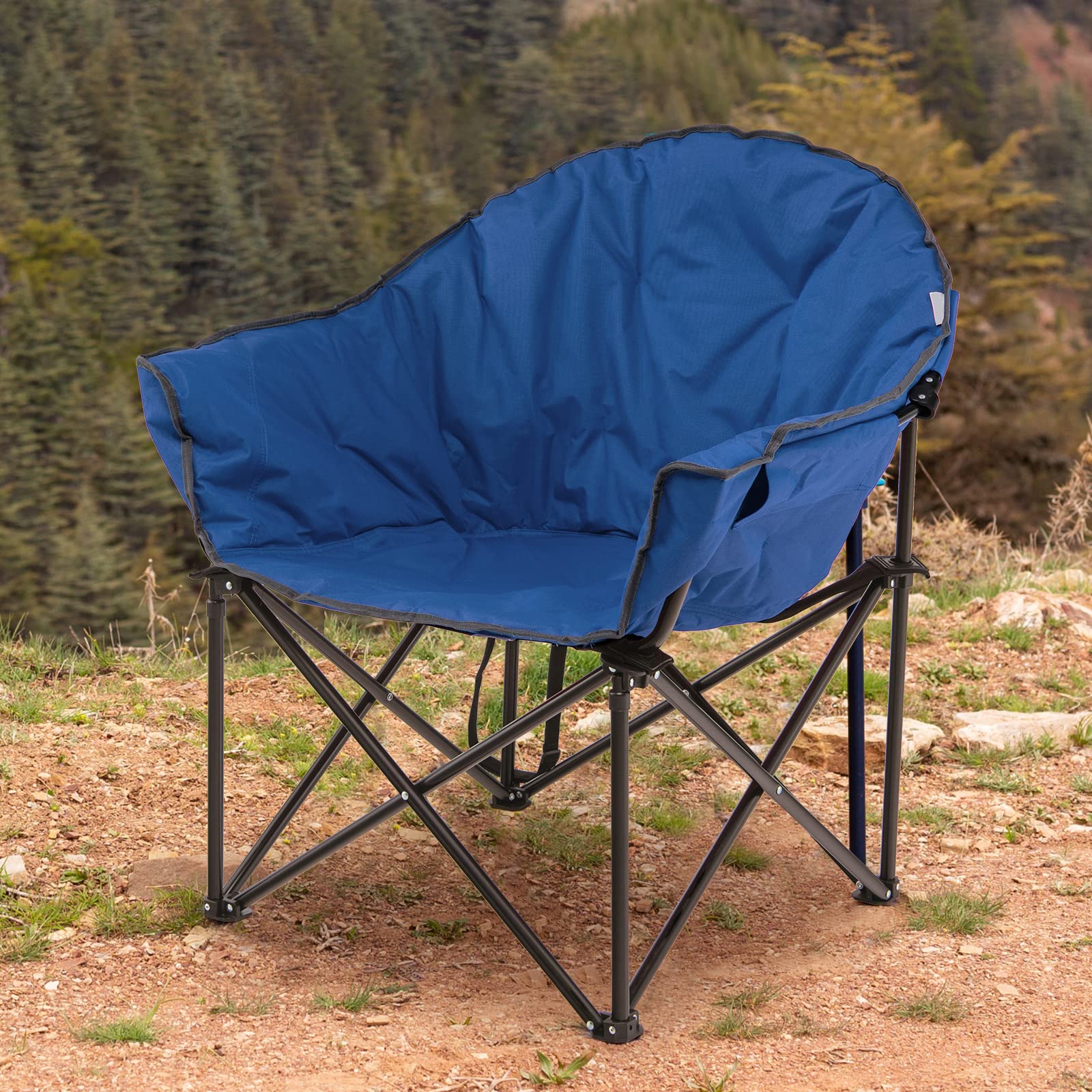 Tangkula oversized chair blue folded in bag for easy transport
