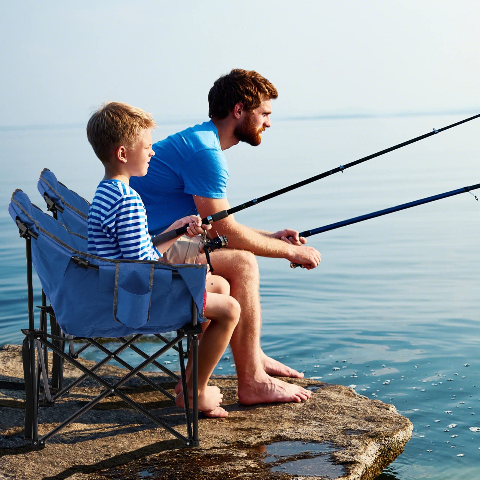 Tangkula blue high backrest supports relaxed posture outdoors