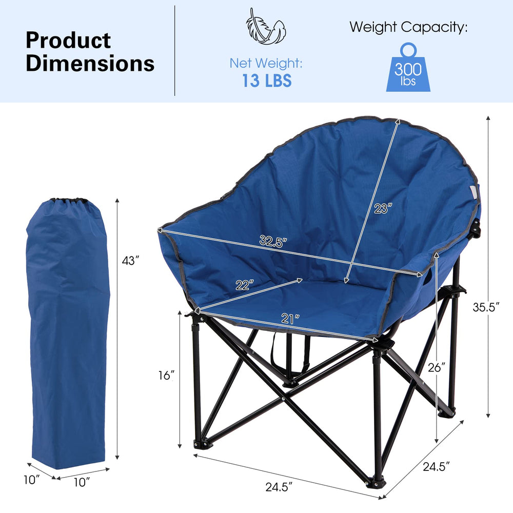 Tangkula blue padded seat provides comfortable all-day seating