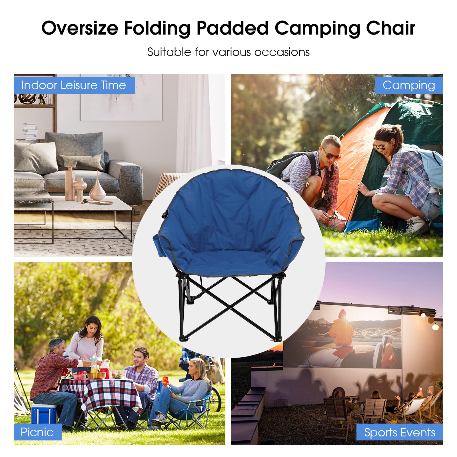 Tangkula blue chair ready for hiking trips and camping