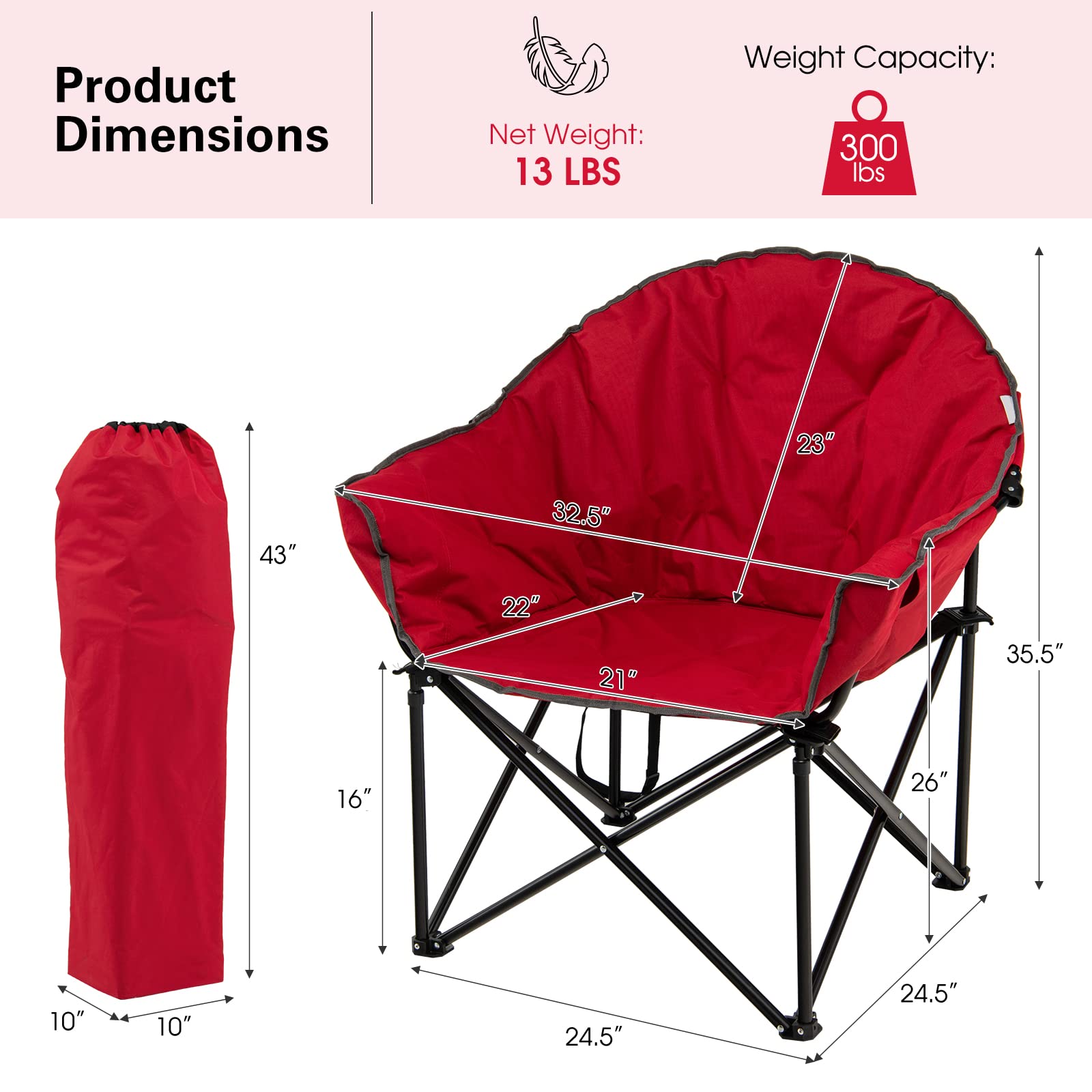 Tangkula oversized camping chair high backrest supports relaxed lounging by the water.