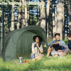 Tangkula self-inflating mattress on cot for quick setup and comfort.