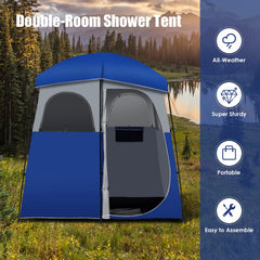 Tangkula shower tent with floor demonstrates stable base for campers.