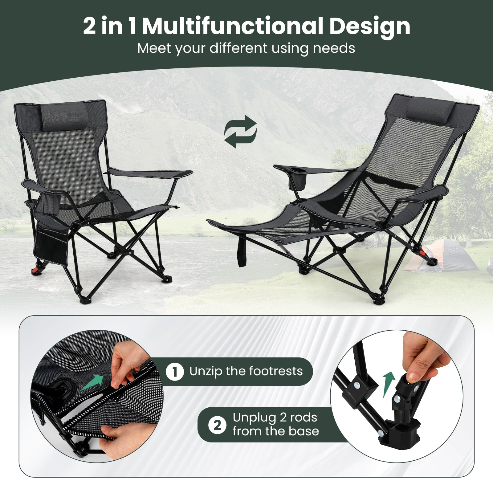 Tangkula side mesh pockets store small essentials for quick access.